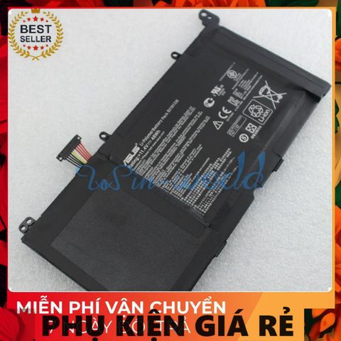 Pin Laptop Asus K551 - Pin Zin 6 Cell Chất Lượng, Bảo Hành 100%, Thiết Kế Chính Hãng Đen