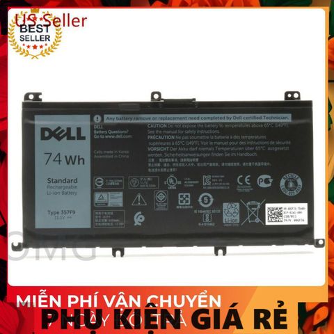 Pin Laptop Dell Inspiron 7557 7559 7566 7567 7759 357F9 Chính Hãng - Pin Zin Đen 74Wh, Thời Gian Sử Dụng Lâu Dài, Phụ Kiện Chất Lượng Cao