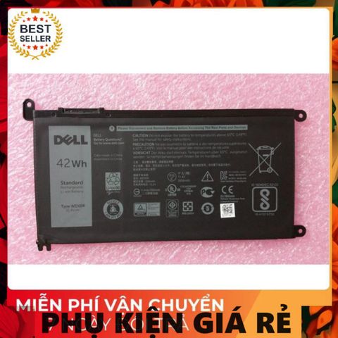 Pin Laptop Dell Inspiron 5368 5378 5379 7368 7378 WDX0R - Pin Chính Hãng 42Wh, Đen, Thay Thế Hoàn Hảo cho Máy Tính Xách Tay Dell