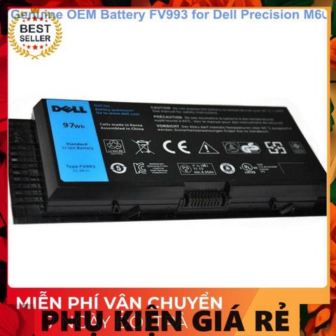 Pin Laptop Dell Precision M4600 M4700 M4800 9 Cell 97W Chính Hãng - Pin Zin Đen, Bảo Hành 100% Thay Mới