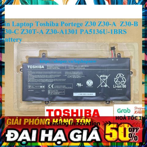 Pin Laptop Toshiba Portege Z30 Z30-A1 Z30-B Z30-C Z30T-A PA5136U-1BRS 14.8V 52Wh - Bảo Hành 5 Tháng, Sản Phẩm Mới 100%