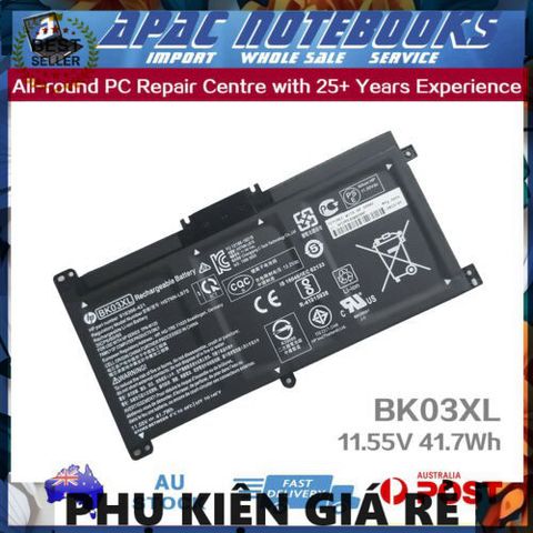 Pin Laptop Chính Hãng HP Pavilion x360 14m-ba, Dung Lượng 41.7Wh, Pin Li-ion BK03XL, Phụ Kiện Thay Thế Đảm Bảo Chất Lượng