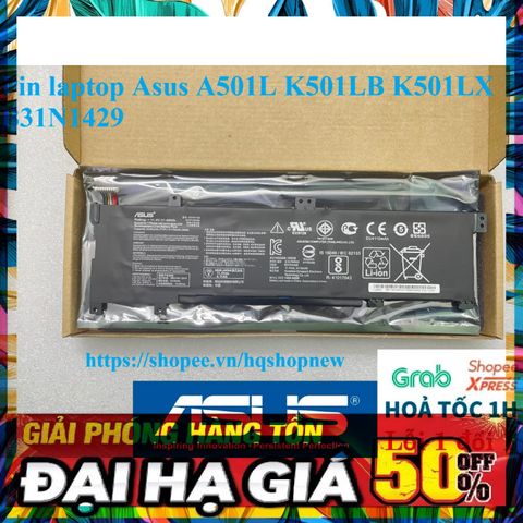 Pin Laptop Asus A501L K501LB K501LX B31N1429 - Chính Hãng, Đen, 48W, Bảo Hành Đổi Mới 100% - Phụ Kiện Laptop Chất Lượng Cao