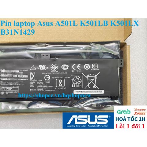 Pin Laptop Asus A501L K501LB K501LX B31N1429 - Chính Hãng, Đen, 48W, Bảo Hành Đổi Mới 100% - Phụ Kiện Laptop Chất Lượng Cao