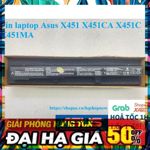 Pin Laptop Asus X451 X451CA X451C X451MA - 4 Cell Black Battery, 100% Chính Hãng, Bảo Hành Nhanh Chóng