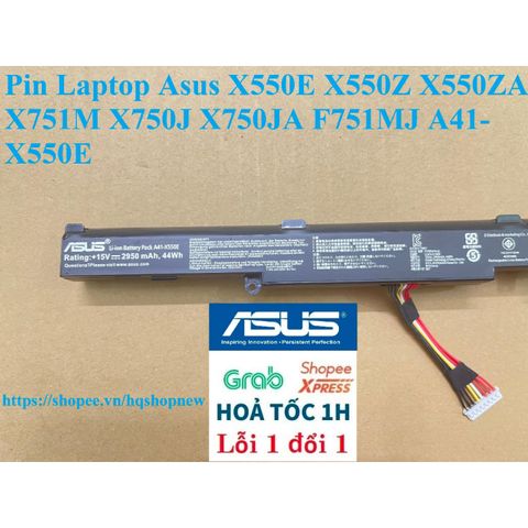 Pin Laptop Asus A41-X550E - 4 Cell, Mới 100%, Chuẩn Chất Lượng - Phụ Kiện Laptop X550E X550Z X751M X750J F751MJ