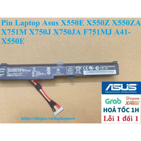 Pin Laptop Asus A41-X550E - 4 Cell, Mới 100%, Chuẩn Chất Lượng - Phụ Kiện Laptop X550E X550Z X751M X750J F751MJ