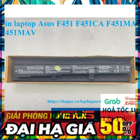 Pin Laptop Asus F451 F451CA F451MA F451MAV - Pin Mới 100%, Bảo Hành Chất Lượng, 4 Cell, Màu Đen, Linh Kiện Chính Hãng