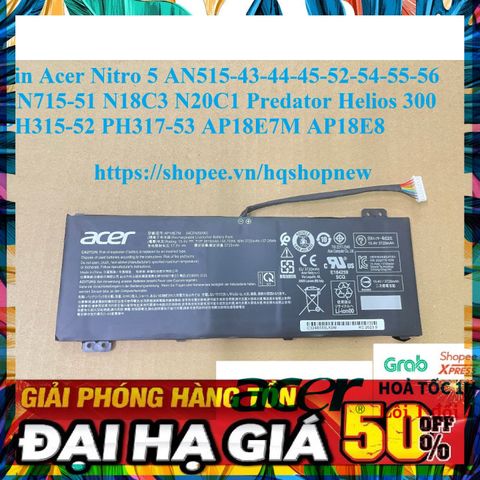 Pin Laptop Acer Nitro 5 AN515-43-44-45-52-56, AN715-51, Predator Helios 300 PH315-52 - Hàng Mới 100%, Bảo Hành Nhanh Chóng