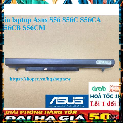 Pin Laptop Asus S56 S56C S56CA S56CB S56CM - Pin 4 Cell Chính Hãng Đen, Bảo Hành Đổi Mới 100%