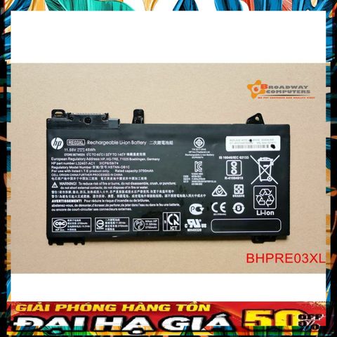Pin Laptop HP ProBook RE03XL Chính Hãng cho 450 G6, 440 G6, 430 G6 - Linh Kiện Phụ Kiện Chất Lượng Cao