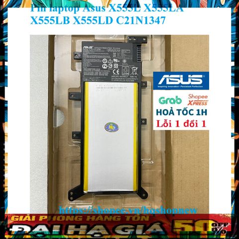 Pin Laptop Asus C21N1347 - Chính Hãng 100% Dùng Cho X555L X555LA X555LB X555LD - Bảo Hành Nhanh Chóng, Chất Lượng Cao