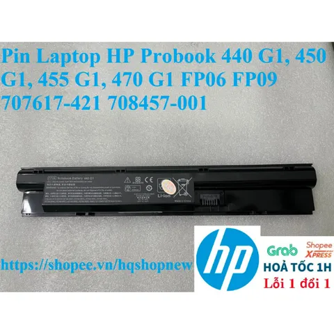 Pin Laptop HP Probook 440 G1, 450 G1, 455 G1, 470 G1 6 Cell FP06 FP09 - Sản phẩm Chính Hãng, Bảo Hành 100%