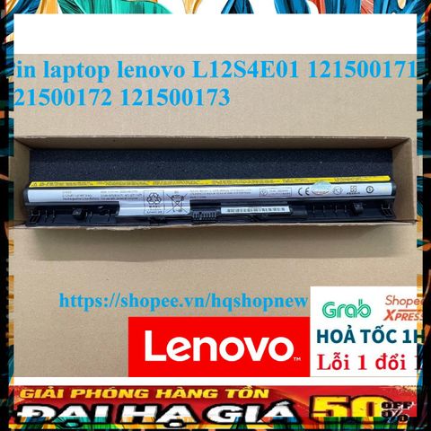 Pin Laptop Lenovo L12S4E01 121500171 121500172 121500173 4 Cell Đen - Sản Phẩm Mới Chính Hãng, Bảo Hành 100%