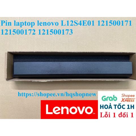 Pin Laptop Lenovo L12S4E01 121500171 121500172 121500173 4 Cell Đen - Sản Phẩm Mới Chính Hãng, Bảo Hành 100%