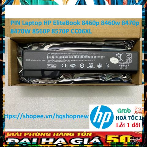 Pin Laptop HP EliteBook CC06XL - Pin 6 Cell Chính Hãng Đen, Tương Thích Các Mẫu 8460p, 8460w, 8470p, 8470W, 8560P, 8570P