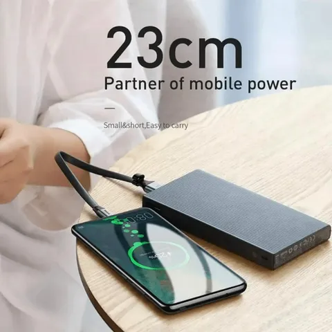 Cáp USB Type C ngắn 23cm 5A 40W sạc nhanh Quick Charge 3.0 cho Android - Dùng với Pin dự phòng tiện lợi