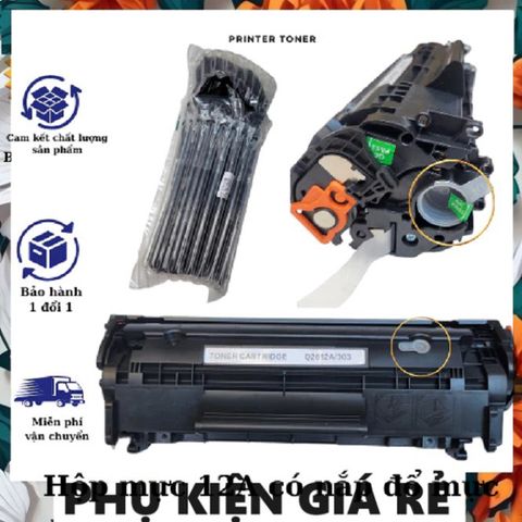 Hộp mực in 12A cho máy Canon LBP 2900/3000 (303) - Chất lượng cao, bản in sắc nét, tiện lợi với lỗ đổ mực