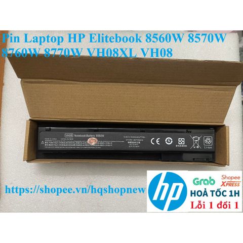 Pin Laptop HP Elitebook 8560W 8570W 8760W 8770W - Pin 8 Cell Chính Hãng VH08XL VH08 Mới 100%
