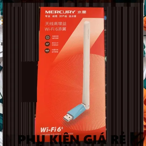 Bộ thu Wifi USB 6 Mercury UX3H 286Mbps - Kết nối không dây mạnh mẽ cho PC và Laptop, dễ dàng sử dụng, tương thích mọi hệ điều hành