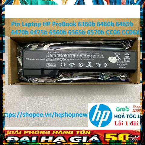 Pin Laptop HP ProBook 6360b 6460b 6465b 6470b 6475b 6560b 6565b 6570b - 6 Cell, Chính Hãng, Bảo Hành 100%