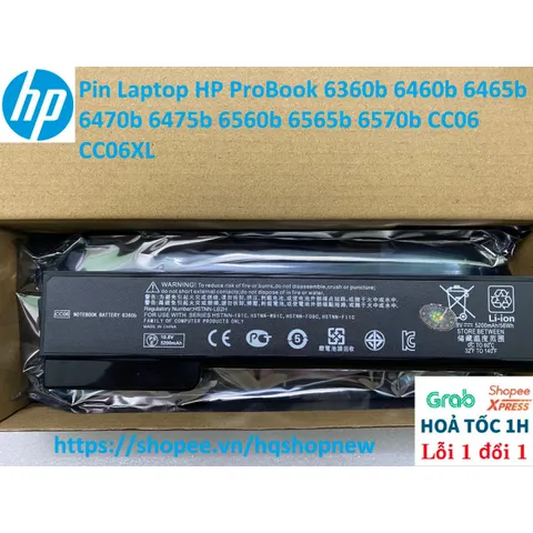 Pin Laptop HP ProBook 6360b 6460b 6465b 6470b 6475b 6560b 6565b 6570b - 6 Cell, Chính Hãng, Bảo Hành 100%