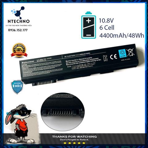 Pin Laptop Toshiba 3788 S500 S750 A11 M11 Satellite B450 B451 6 Cell Li-Ion 4400mAh - Bảo Hành 12 Tháng, Sử Dụng Lâu Dài