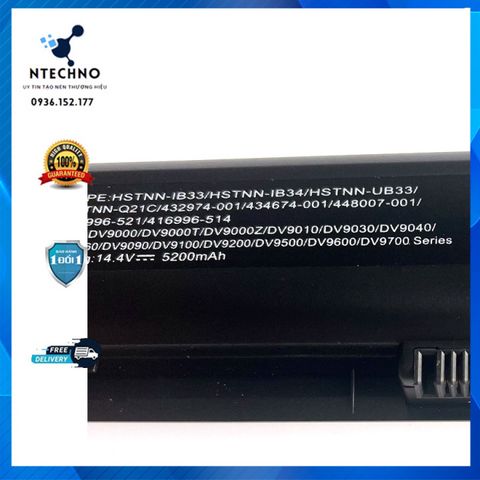 Pin Laptop HP Pavilion DV9000 DV9009 DV9030 DV9008 DV7000 - 6 Cell Li-ion 5200mAh, Bảo Hành 12 Tháng, Giá Siêu Rẻ