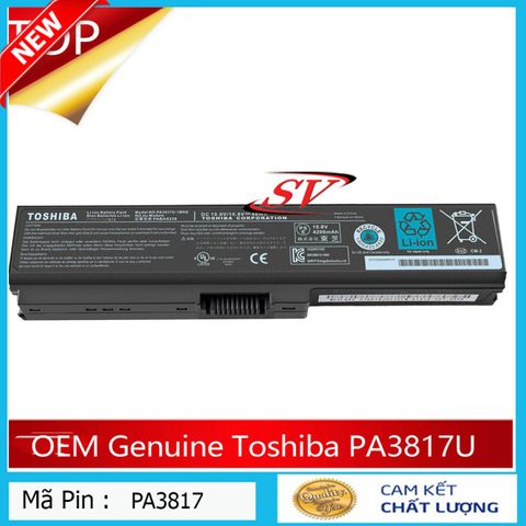 Pin Laptop Toshiba 3817 PA3817U - 6 Cell 5200mAh 11.1V Thay Thế cho C640 L510 L645 L655 L730 A665 - Bảo Hành 9 Tháng