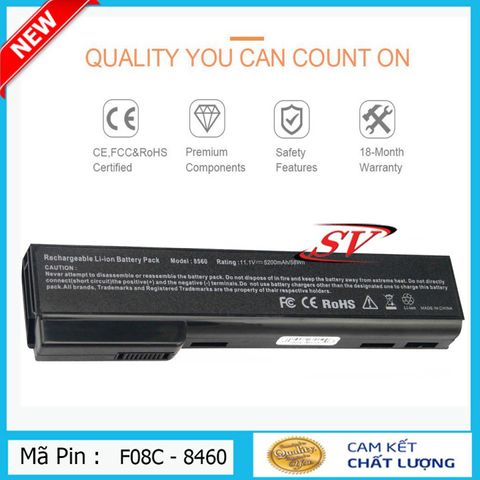 Pin Laptop HP EliteBook 8460p 8460w 8470p 8470w 8560p 8570p 6 Cell - Tăng Thời Gian Sử Dụng, Bảo Hành 9 Tháng