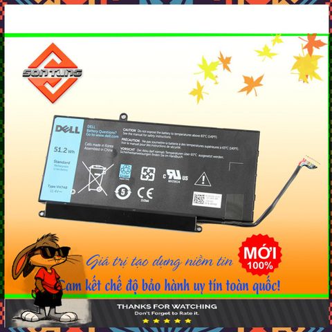 Pin Laptop Dell Inspiron 14-5439 Vostro 5460 5470 5480 5560 - Bảo Hành 09 Tháng, Thay Mới 1 Đổi 1, Pin Li-ion 11.1V 51.2WH
