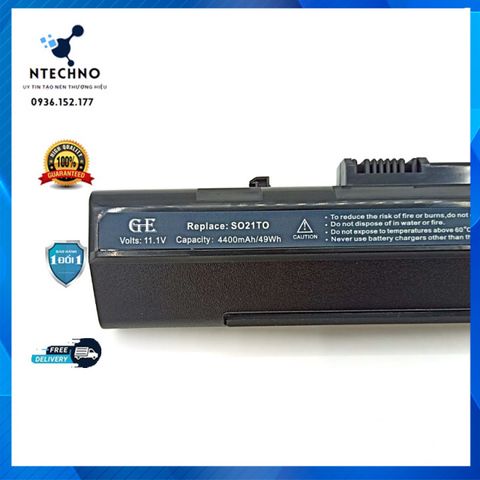 Pin Laptop Acer Aspire One ZG5 A110 A150 D250 Gateway LT1000 LT20 - 6 Cell Li-ion 4400mAh - Bảo Hành 12 Tháng