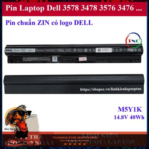 Pin Laptop Dell M5Y1K - Thay Thế Cho Dell 3578, 3478, 3576, 3476 - Pin Mới, Bền Bỉ Trong Thời Gian Sử Dụng 2 Giờ