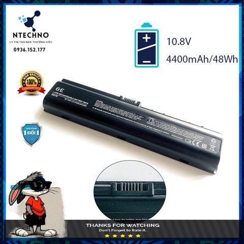 Pin Laptop HP DV2000 V3000 V3100 V3500 V3600 DV6000 - 6 Cell Li-ion 5200mAh, Bảo Hành 12 Tháng, Dung Lượng Cao, Sử Dụng Lâu Dài