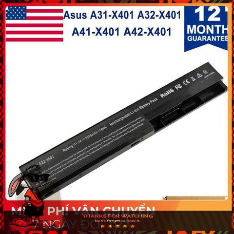 Pin Laptop Asus 6 Cell X401A X401U - Chính Hãng, Mới 100% - Bảo Hành Đổi Mới, Giao Hàng Nhanh Chóng