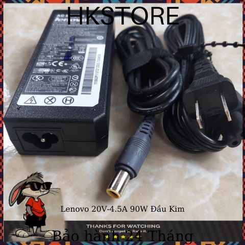 Sạc Laptop Lenovo 20V 4.5A 90W Đầu Kim Chất Lượng Cao - Tương Thích Đa Dòng T400 T410 T420 T60 T61 E220 E430 X201