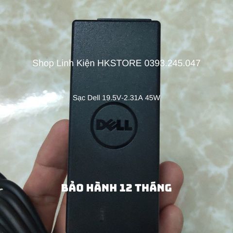 Sạc Laptop Dell 19.5V-2.31A 45W cho Inspiron 14, XPS 11, 12, 13 - Bảo hành 24 tháng, kèm dây nguồn chất lượng cao