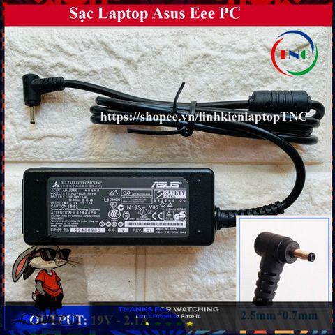 Sạc Laptop Asus Eee PC 1015 N455 1201HA EXA0901XH Chân Nhỏ - Adapter 19V 2.1A, Bảo Hành 12 Tháng
