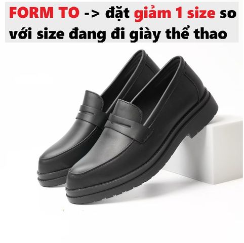 Giày Tây Lười Nam Penny Loafer Mũi Nhọn Da Cao Cấp Black - Đế Cao Su Tăng Chiều Cao 4,5cm Thời Trang Dễ Phối Đồ