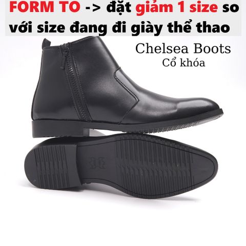 Giày Da Nam Chelsea Boots Classic Cổ Khóa Đế Khâu Chắc Chắn Thời Trang Dễ Phối Đồ - Phong Cách Sang Trọng cho Phái Mạnh