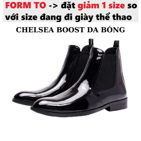 Giày Da Nam Chelsea Boost Classic - Đế Khâu Chắc Chắn, Thời Trang Dễ Phối Đồ, Đôi Giày Cao Cấp Chất Liệu Da Bóng