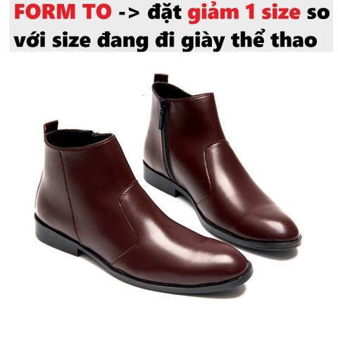 Giày Da Nam Chelsea Boots Nâu Cổ Khóa Đế Khâu Chắc Chắn - Thời Trang Dễ Phối Đồ Cho Mọi Dịp