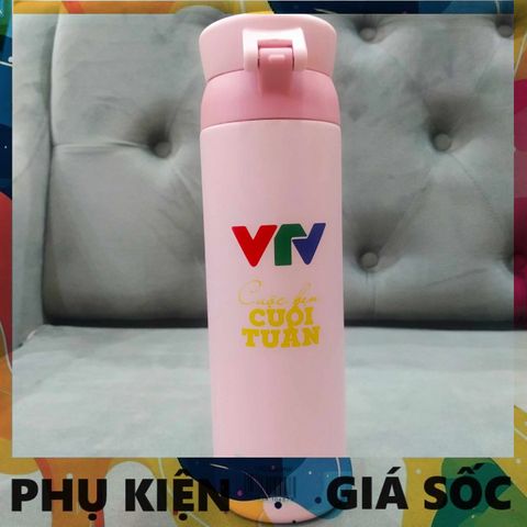 Bình giữ nhiệt LocknLock Wannabe One Touch 450ml Màu Hồng - Phiên bản VTV, Nắp bật 1 chạm, Giữ nóng lạnh tốt