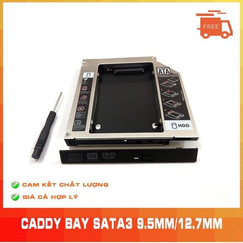 Khay Ổ Cứng Laptop Caddy Bay Mỏng 9.5mm Chuẩn SATA 3.0 - Phụ Kiện Gắn Thêm SSD/HDD 2.5