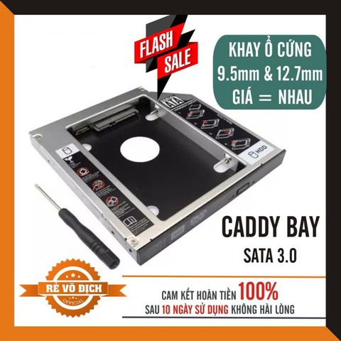 Khay Ổ Cứng Laptop Caddy Bay Mỏng 9.5mm Chuẩn SATA 3.0 - Phụ Kiện Gắn Thêm SSD/HDD 2.5