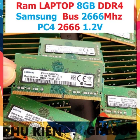 LINH KIỆN Ram 8GB DDR4 Samsung Bus 2666Mhz PC4 2666V 1.2V Dùng Cho Laptop  Máy Tính Xách Tay - Bảo hành 36 tháng P̷H̷Ụ