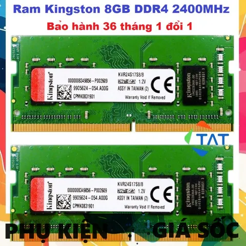 LINH KIỆN Ram 8GB DDR4 Kington Bus 2400Mhz PC4 2400T 1.2V Dùng Cho Laptop  Máy Tính Xách Tay P̷H̷Ụ̷ ̷K̷I̷Ệ̷N̷ ̷S̷Ố̷