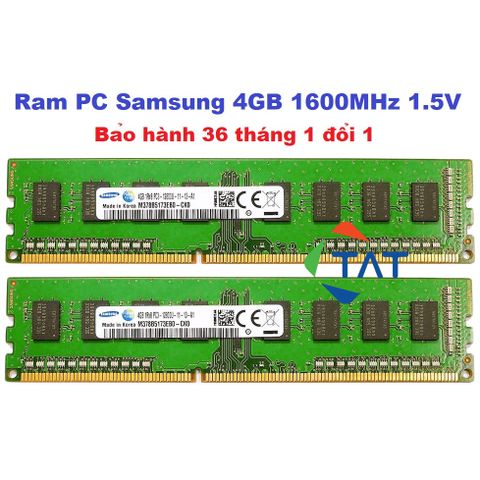 Ram Samsung Hynix 4GB DDR3 1600MHz PC3-12800 1.5V Dùng Cho Máy Tính Để Bàn - Bảo Hành 36 Tháng 1 Đổi 1