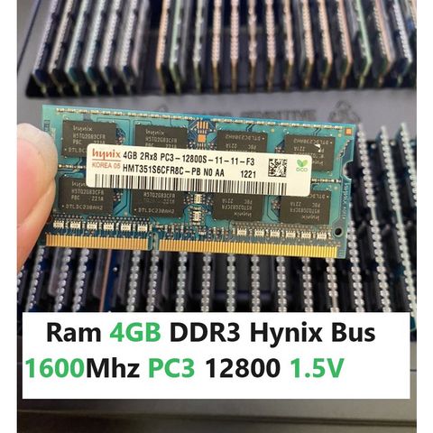 Ram Laptop 4GB DDR3 - Hynix/Samsung/Kington, Tốc Độ 1600MHz, PC3 12800MHz, Bảo Hành 36 Tháng, Phù Hợp Máy Tính Xách Tay