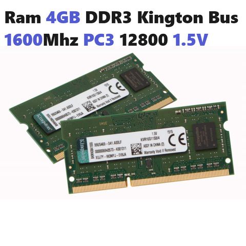 Ram Laptop 4GB DDR3 - Hynix/Samsung/Kington, Tốc Độ 1600MHz, PC3 12800MHz, Bảo Hành 36 Tháng, Phù Hợp Máy Tính Xách Tay
